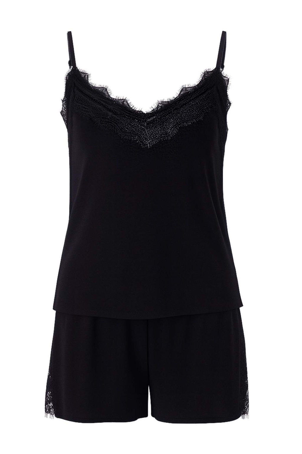 Trendyolmilla Siyah Dantelli Ip Ask?l? Viskon Sortlu Dokuma Pijama Tak?m? THMSS20PT0290 фото 23