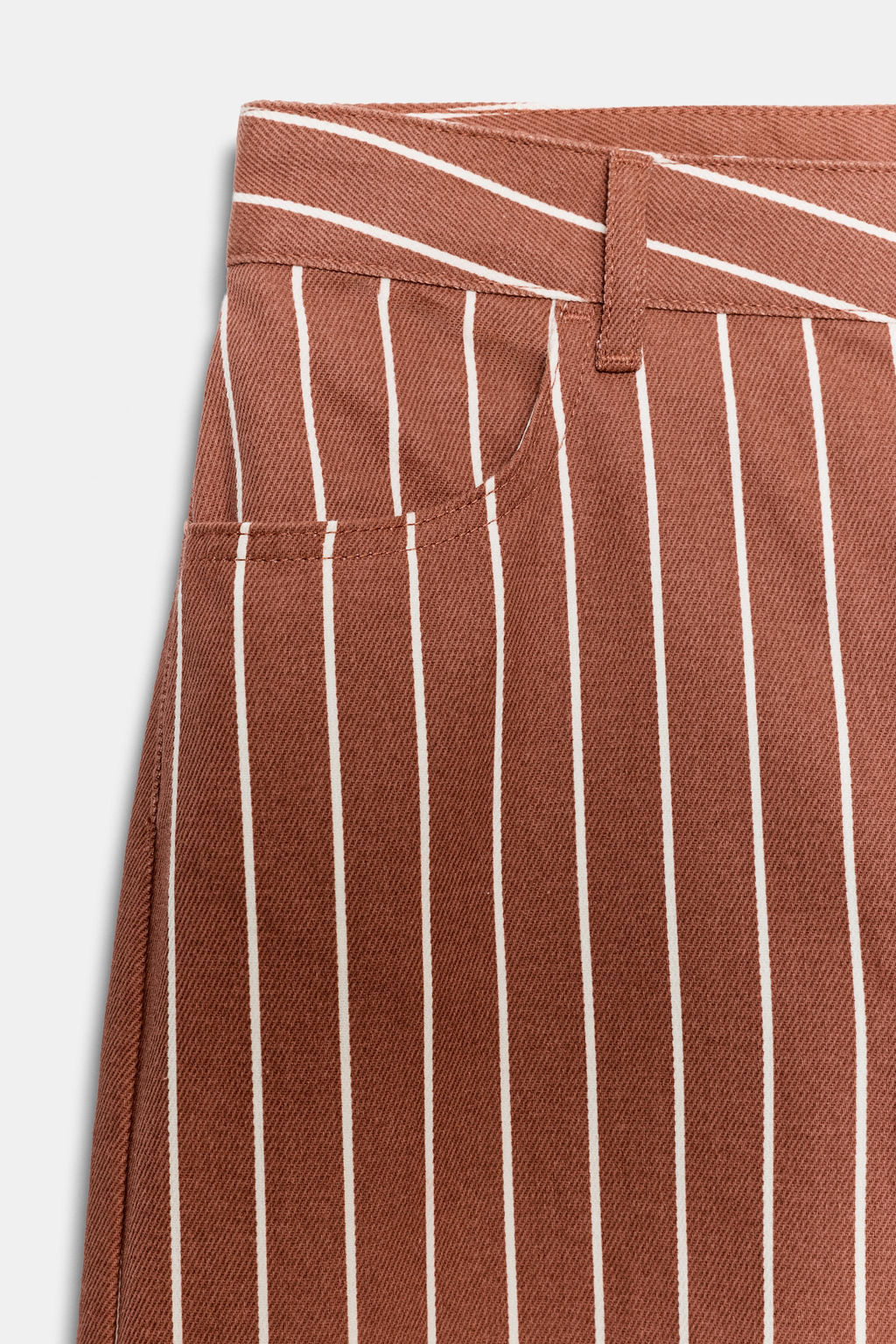 PANTAL?N CROPPED RAYAS ZW COLLECTION / Granate - Zara фото 9