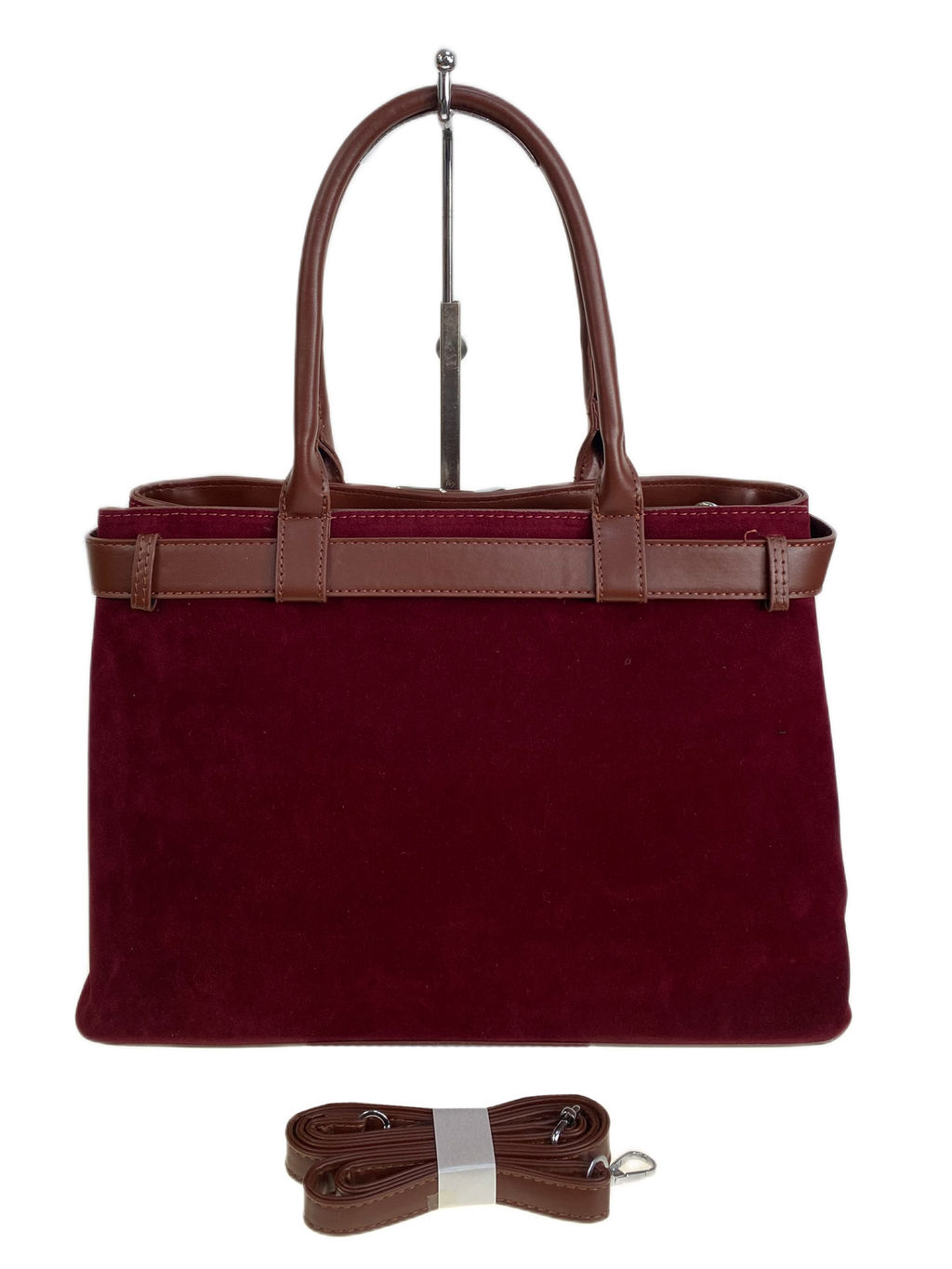 Женская сумка из искусственной замши, цвет бордовый - Greta фото 2