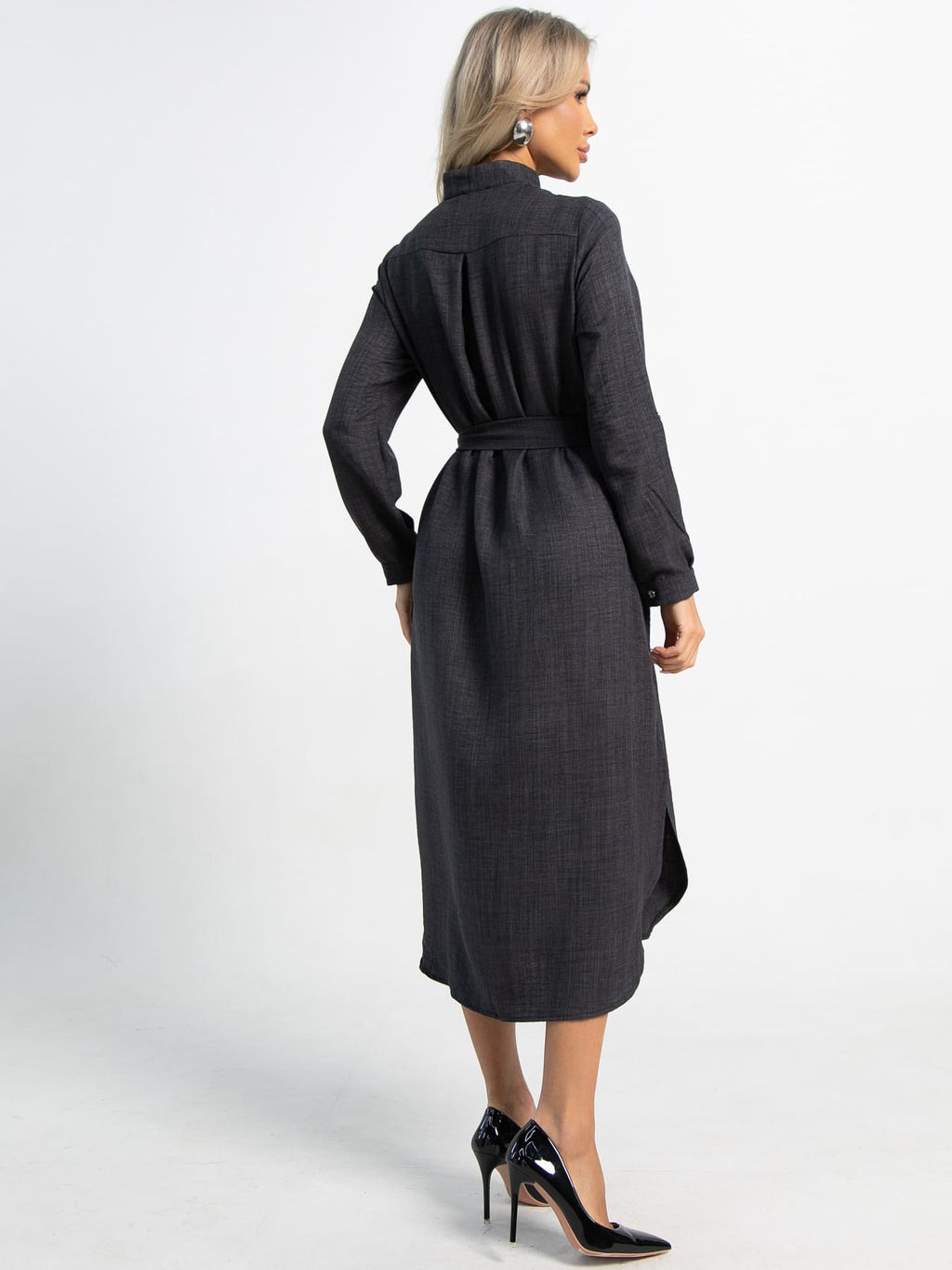 Платье-рубашка Долли (черное) П15482-10М