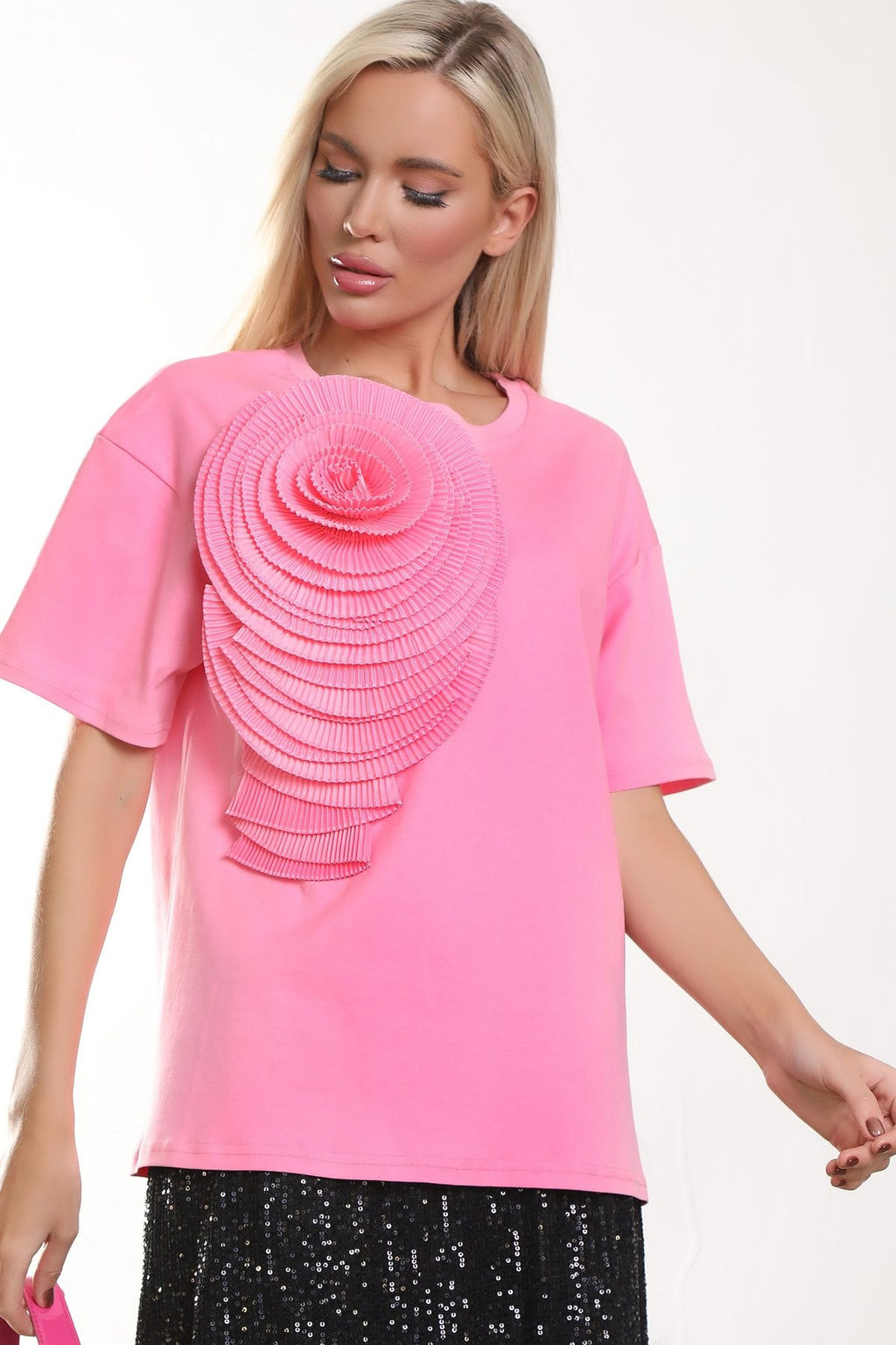 Футболка П-2227/3 Цвет:розовый - Леди Агата фото 6