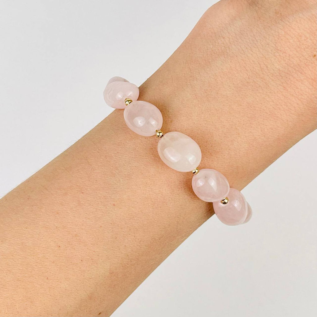 Браслет из мадагаскарского Розового кварца 16 см - Радуга самоцветов фото 2