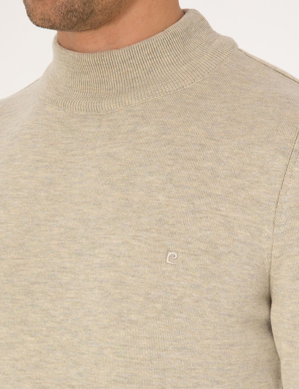 Kum Melanj Slim Fit Yar_m Bal_k__ Yaka Basic Triko Kazak - Pierre cardin фото 7