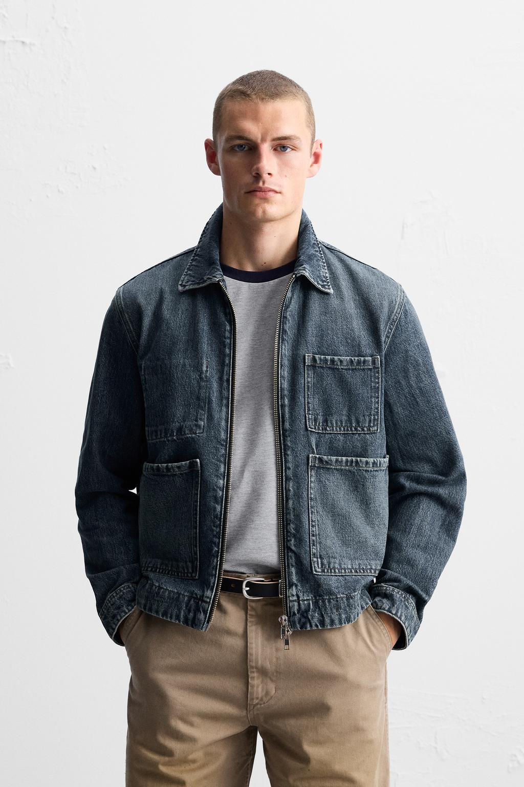 DENIM JACKET WITH ZIP - Zara фото 2