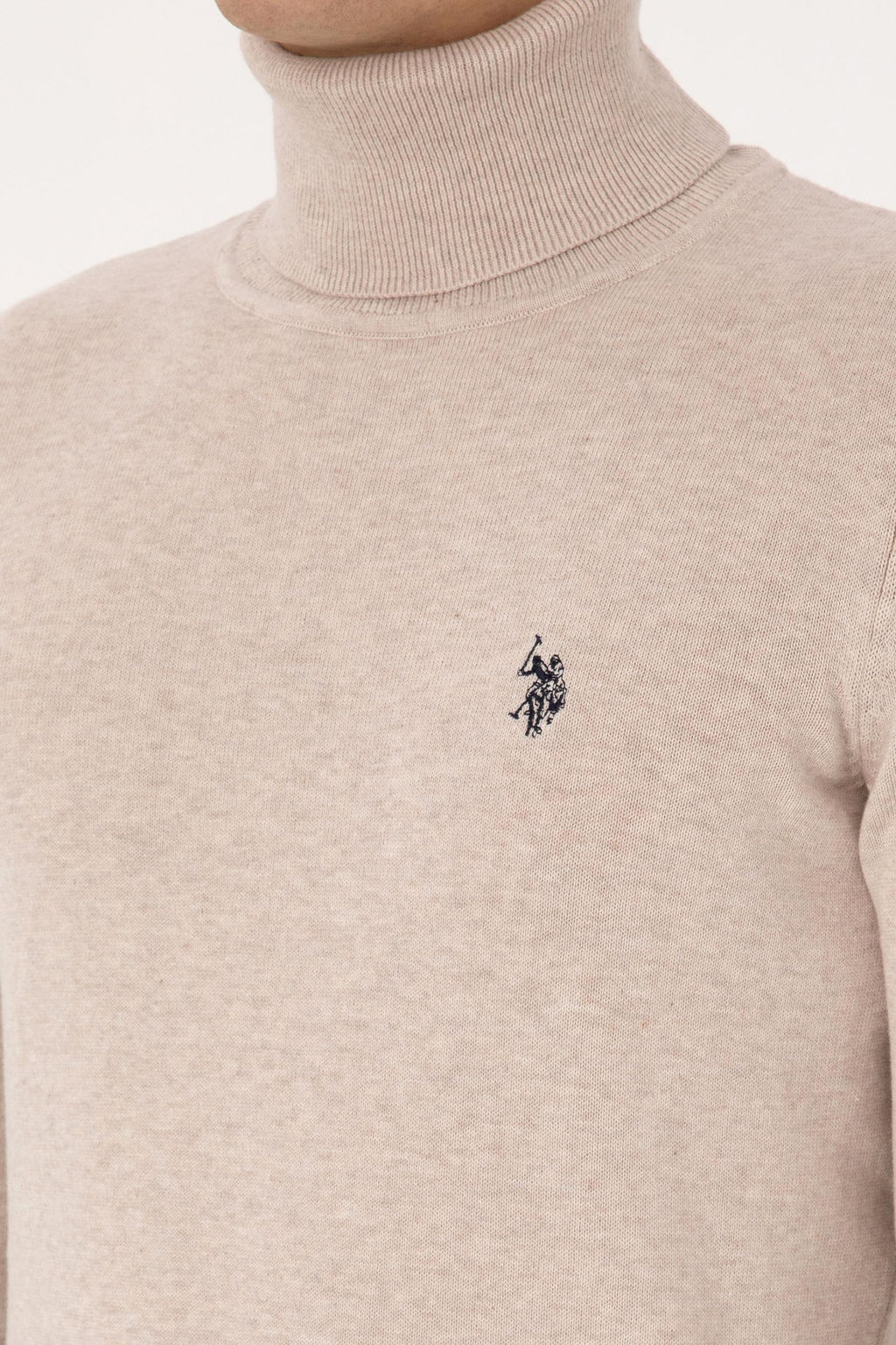 Erkek Slim Fit Bo_azl_ Yaka Ta_ Melanj Kazak - U.s. polo assn фото 7