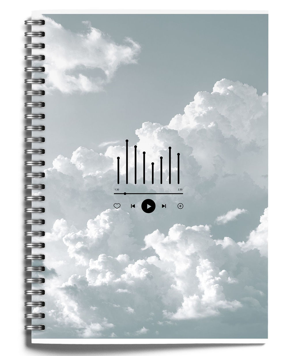 Тетрадь 80 л. А4 клетка, на гребне, LOREX SOUND IN CLOUDS офсет, мелованный картон, soft touch, запечатка форзаца - Buro фото 4
