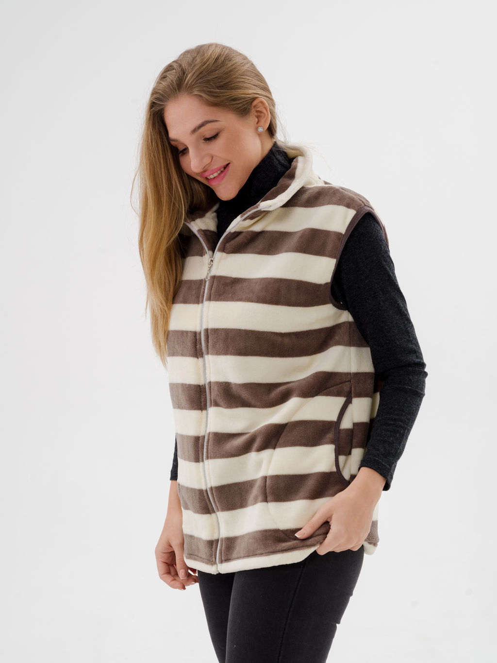 Жилет женский из ультрасофта Полоса - Амадэль фото 5