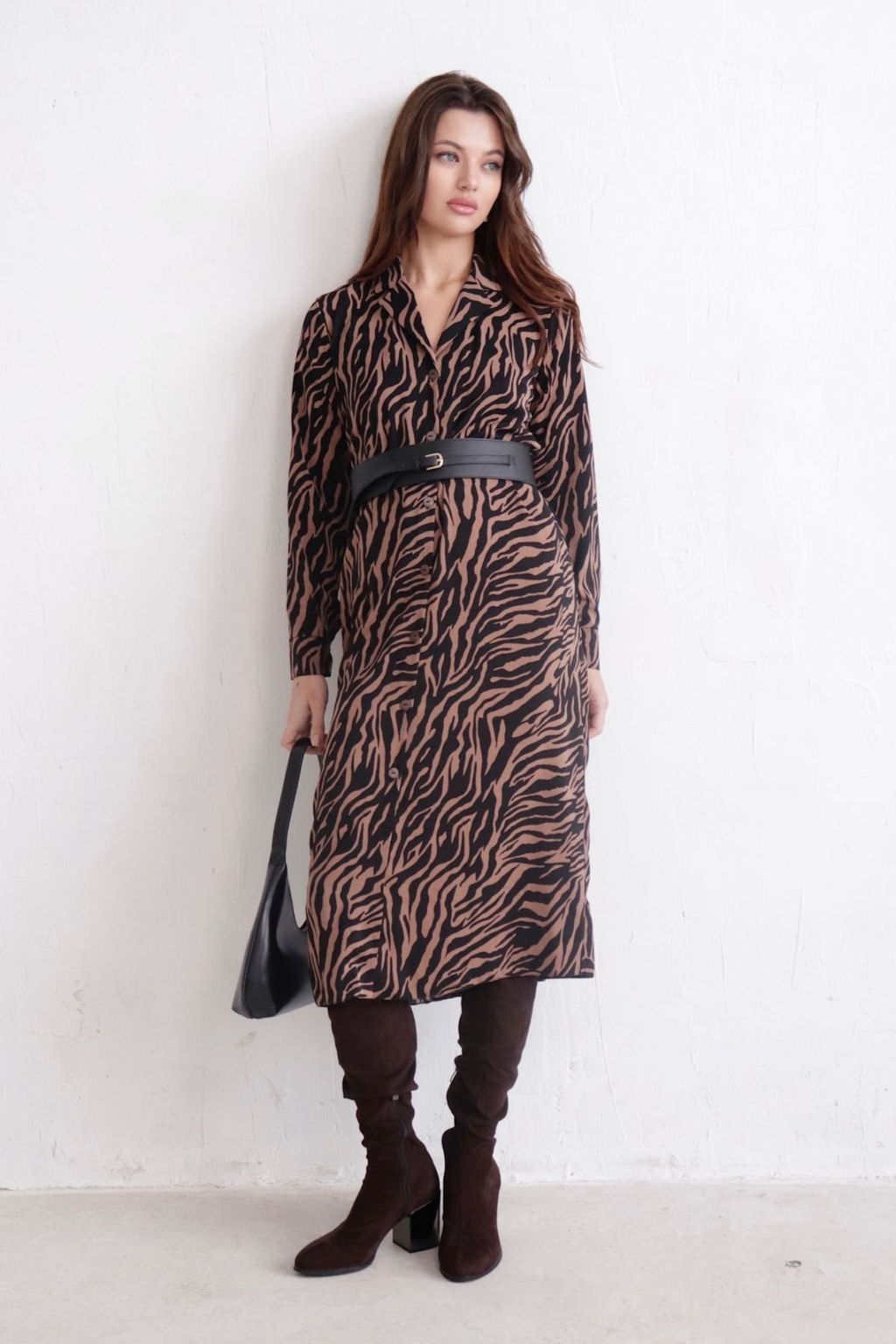 Платье-рубашка с английским воротником принт - Martichelli фото 296