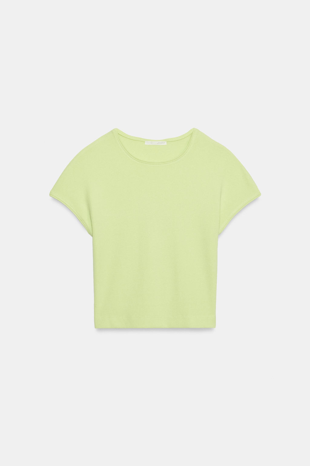 CAMISETA CROPPED MANGA CORTA LUNARES / Verde fl?or