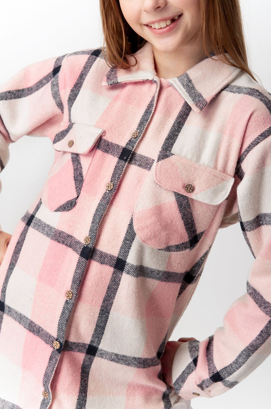 Теплая удлиненная рубашка для девочки Happy Fox фото 14