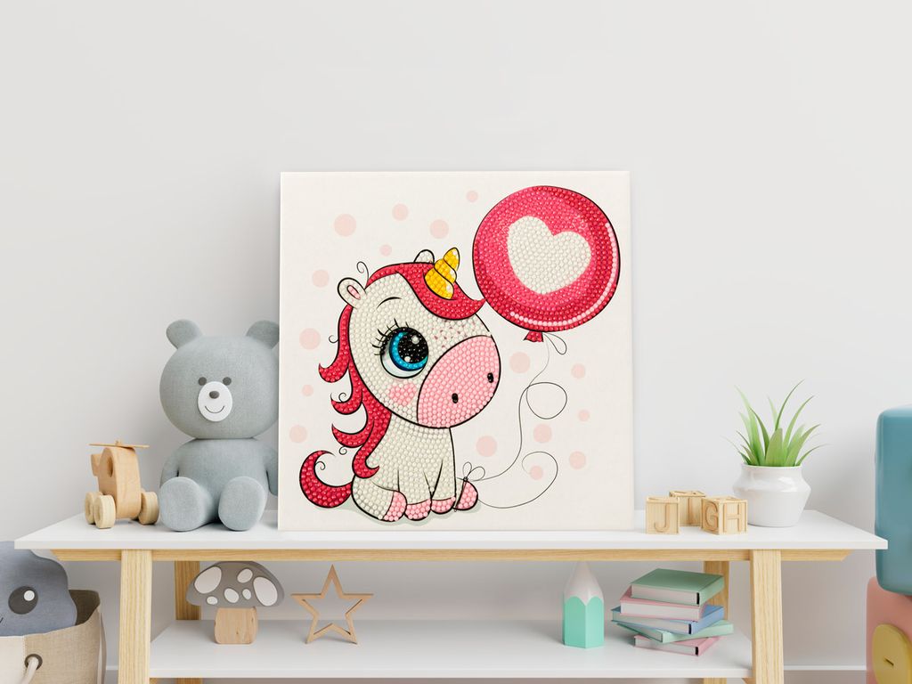 Кристальная (алмазная) мозаика ФРЕЯ ALBP-254 постер Единорожка 20 х 20 см