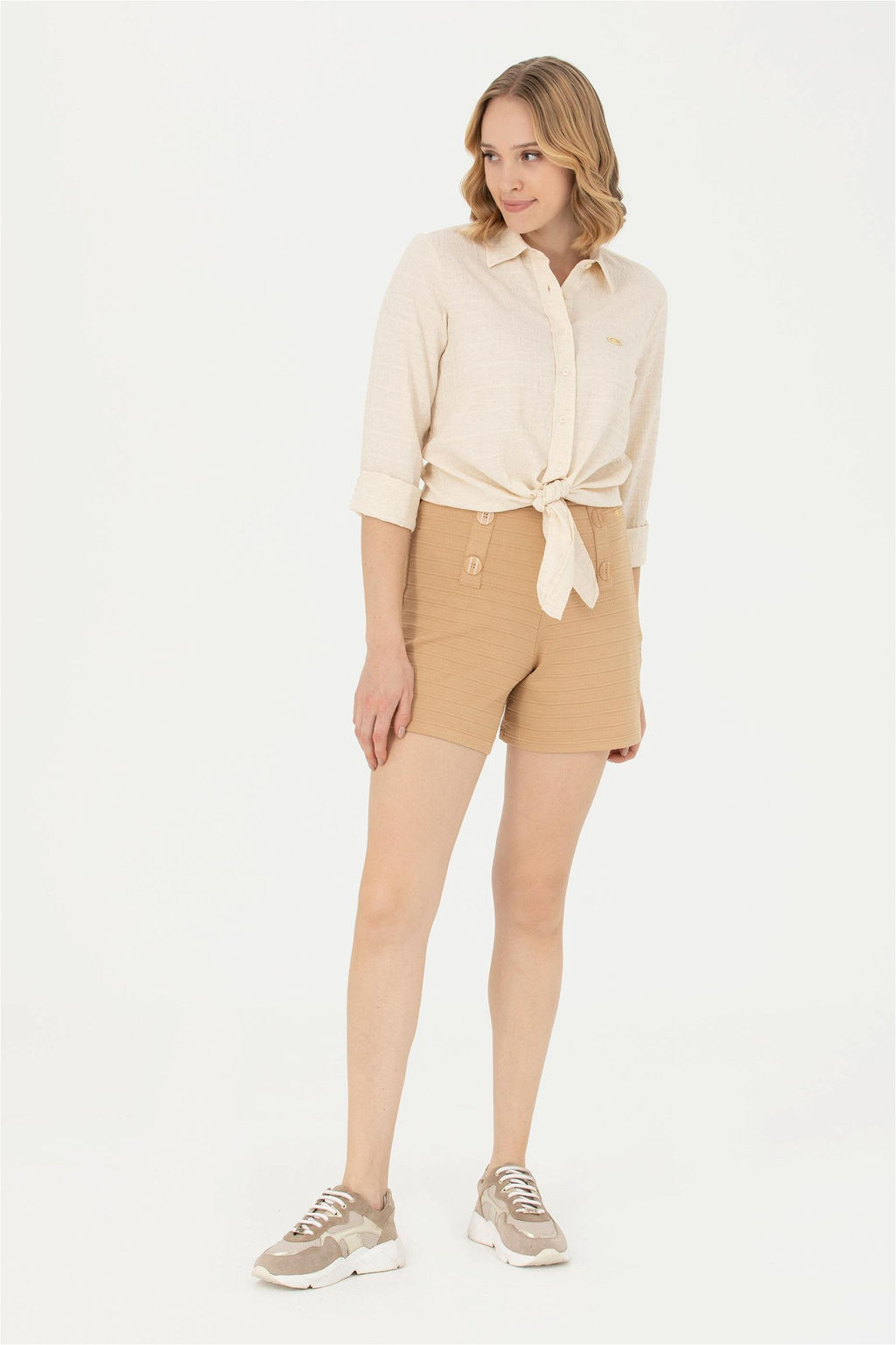 Женские вязаные шорты светло-коричневого цвета Неожиданная скидка в корзине - U.s. polo assn фото 7