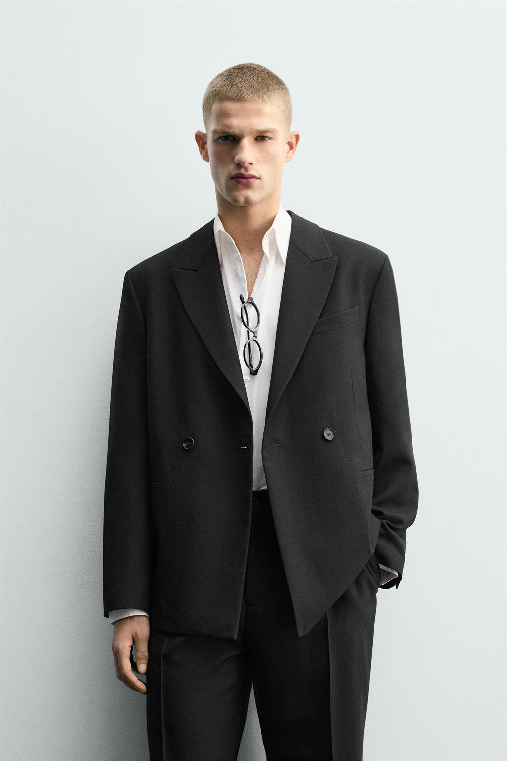DOUBLE-BREASTED 100% WOOL SUIT BLAZER - Zara фото 2