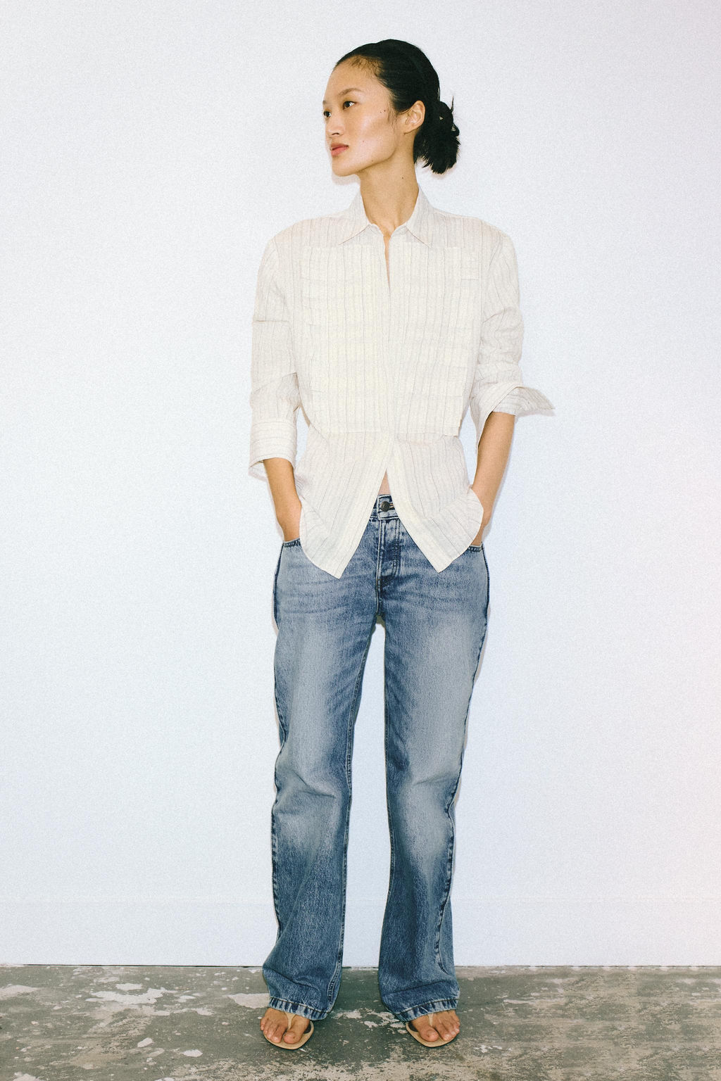 STRIPED PLEATED SHIRT ZW COLLECTION LIMITED EDITION - Zara фото 6