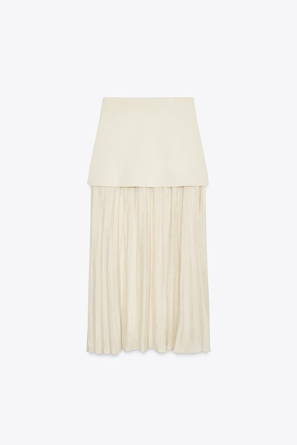 COMBINED PLEATED KNIT SKIRT - Zara фото 10
