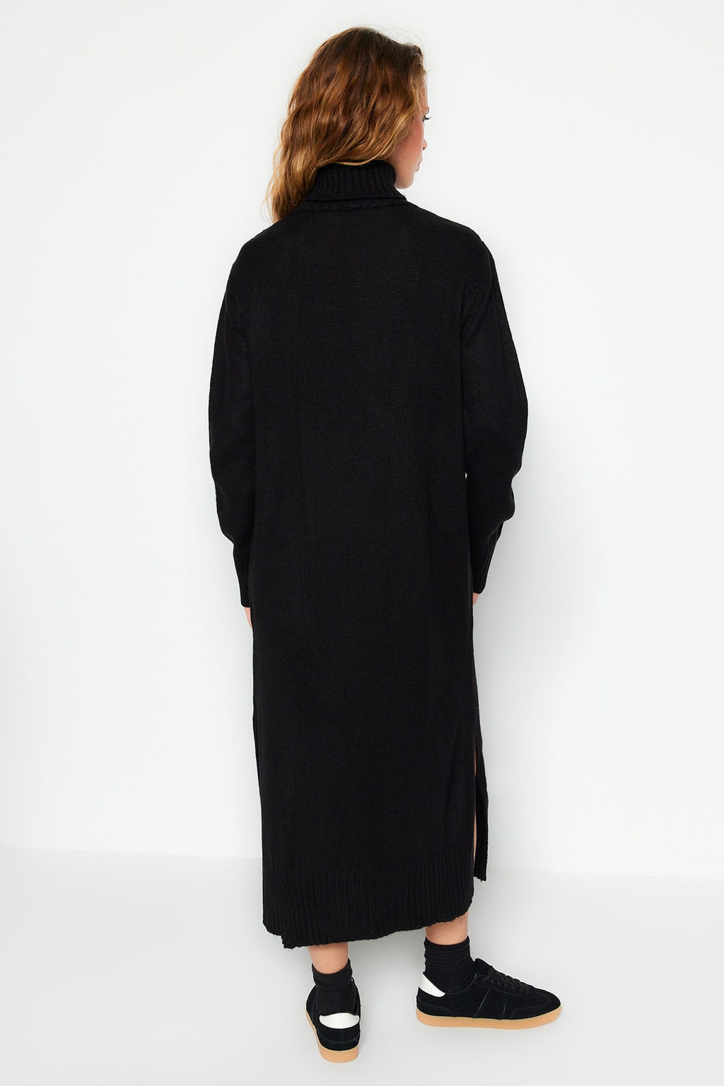 TRENDYOLMILLA Camel Midi Triko Genis Kal?p Yumusak Dokulu Elbise TWOAW24EL00034 фото 11