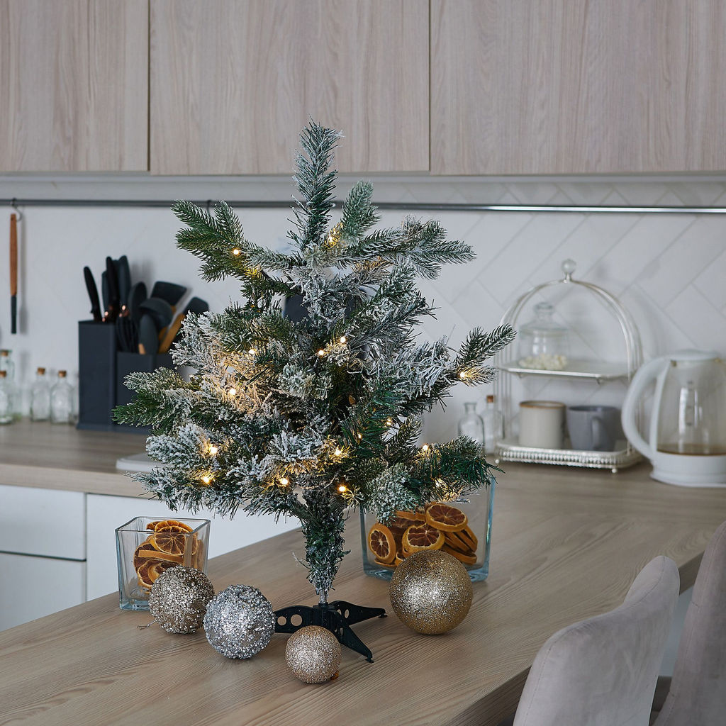 ULD-T5460-030/SNA/3AA WARM WHITE IP20 XMAS TREE SNOW Дерево светодиодное Ёлочка снежная, на батарейках 3АА (не в/к), 54х60см. 30 светодиодов. Теплый белый свет. TM Uniel