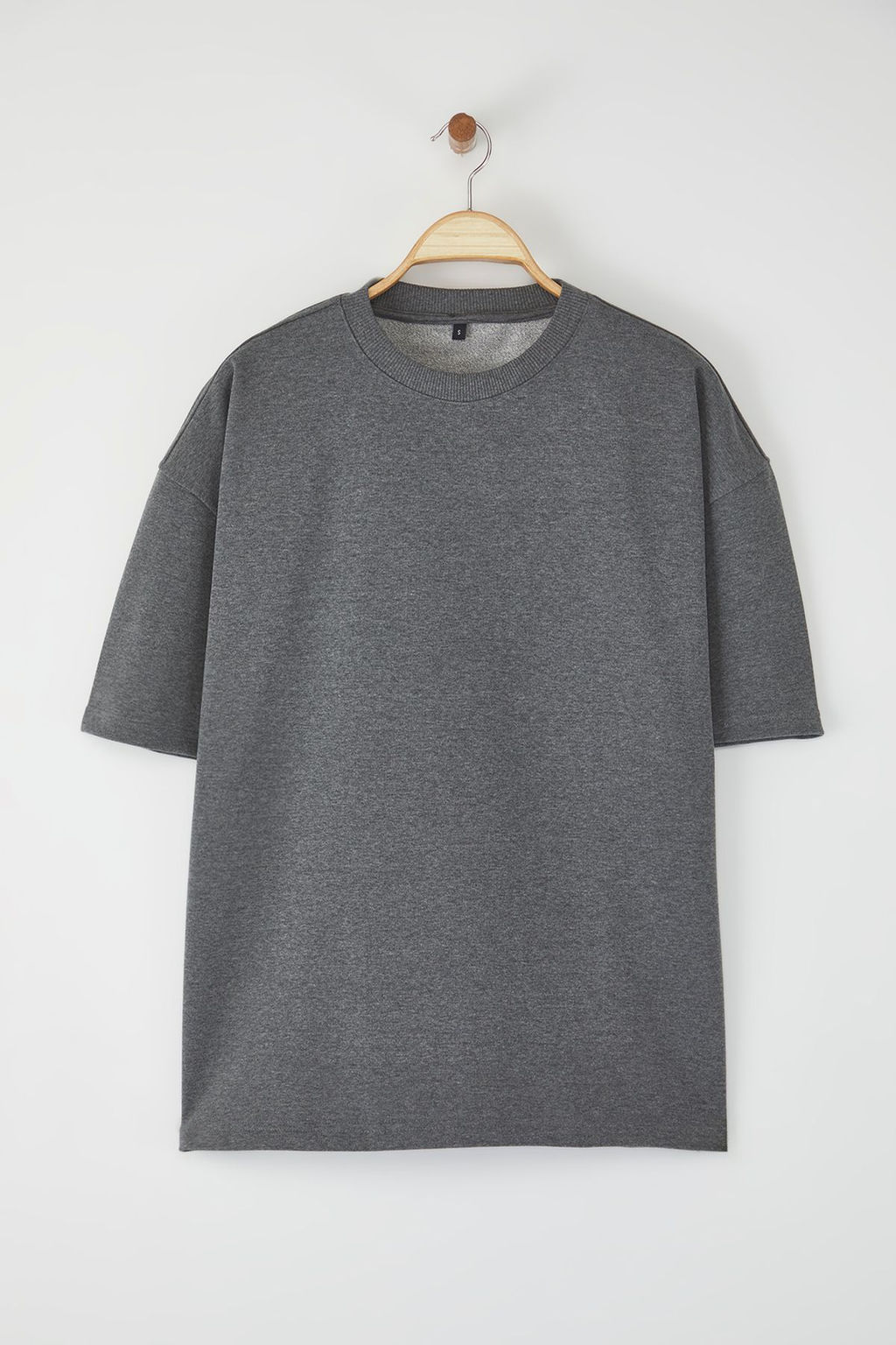 Trendyolmilla Man Beyaz Oversize/Genis Kesim Pamuklu Kal?n Basic T-Shirt TEDSS25TS00005