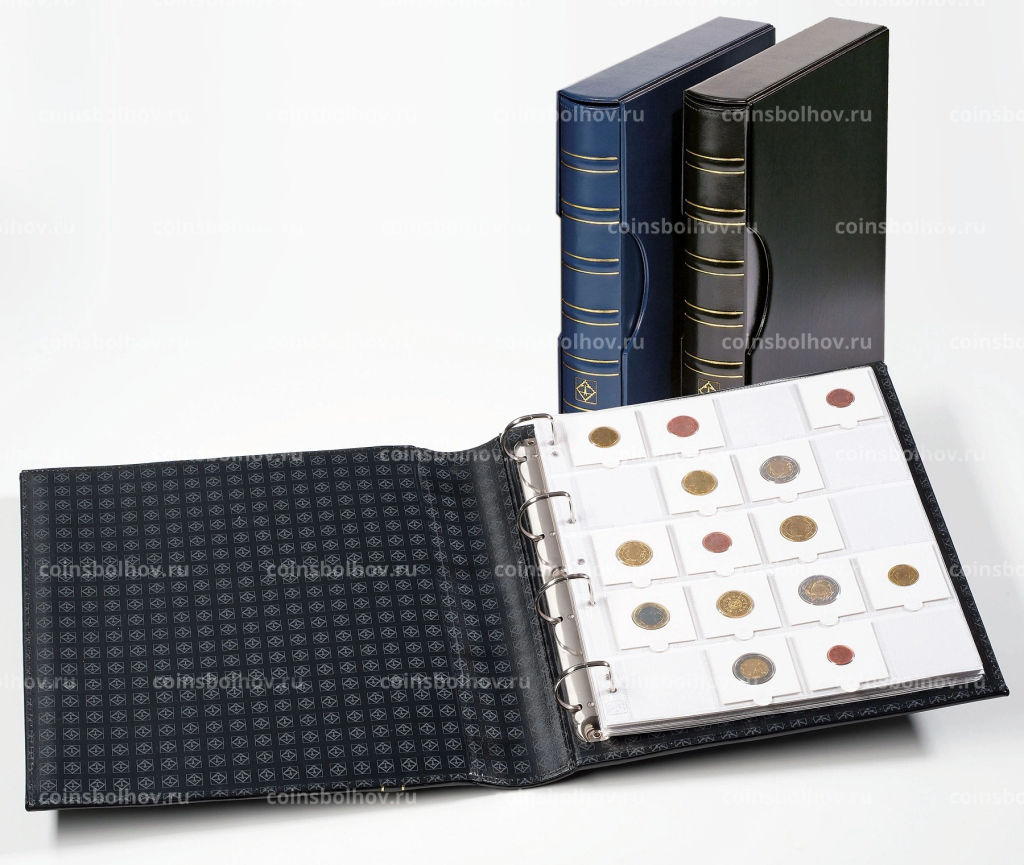 Альбом для монет с 10 листами для 200 ячеек и защитным шубером формата Grande Черный LEUCHTTURM 343349
