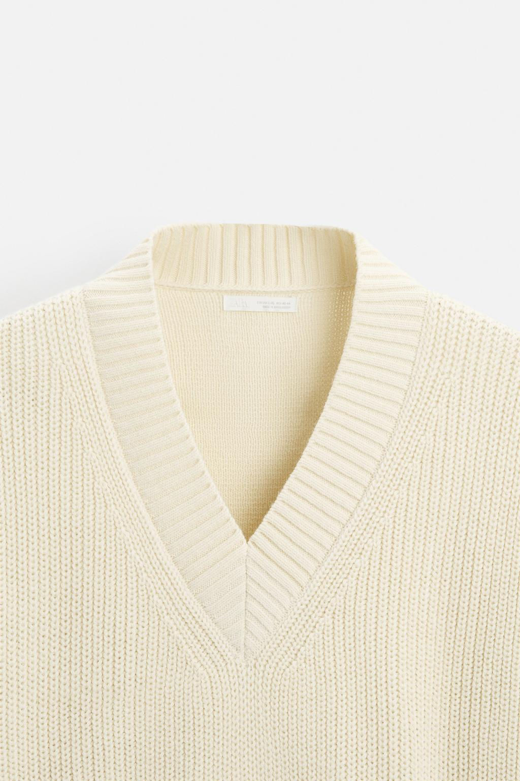 TEXTURED V-NECK SWEATER - Zara фото 10