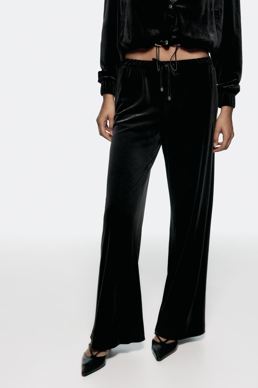 WIDE VELVET TROUSERS - Zara фото 2