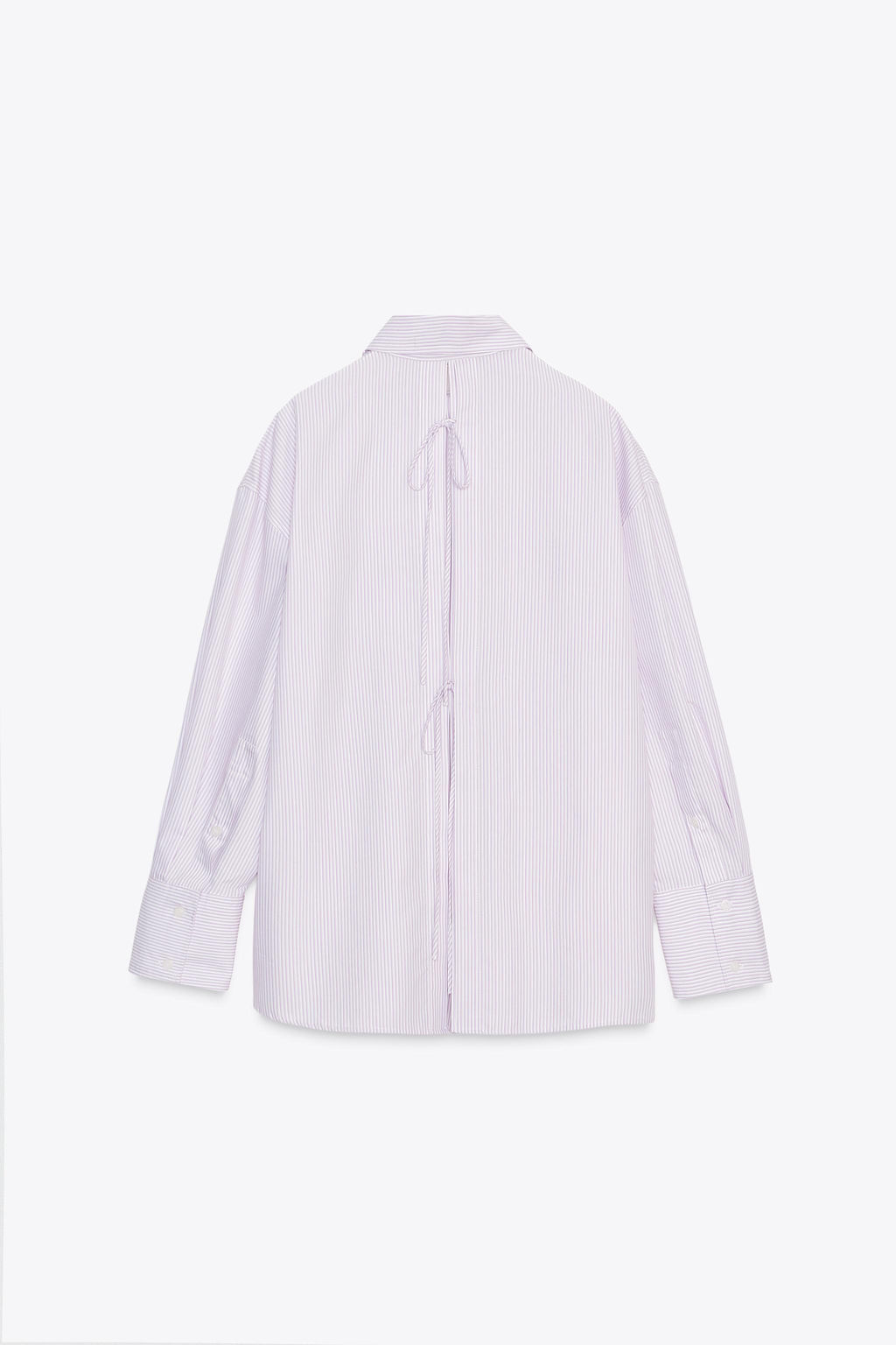 OVERSIZE POPLIN SHIRT WITH BACK TIES - Zara фото 7