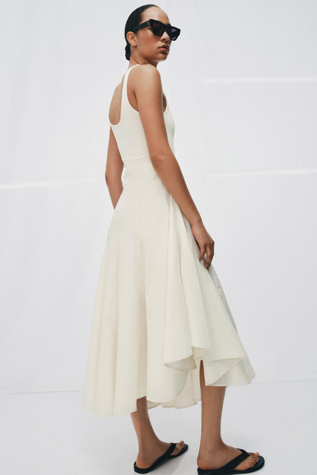 VESTIDO COMBINADO GODETS / Crudo - Zara фото 4