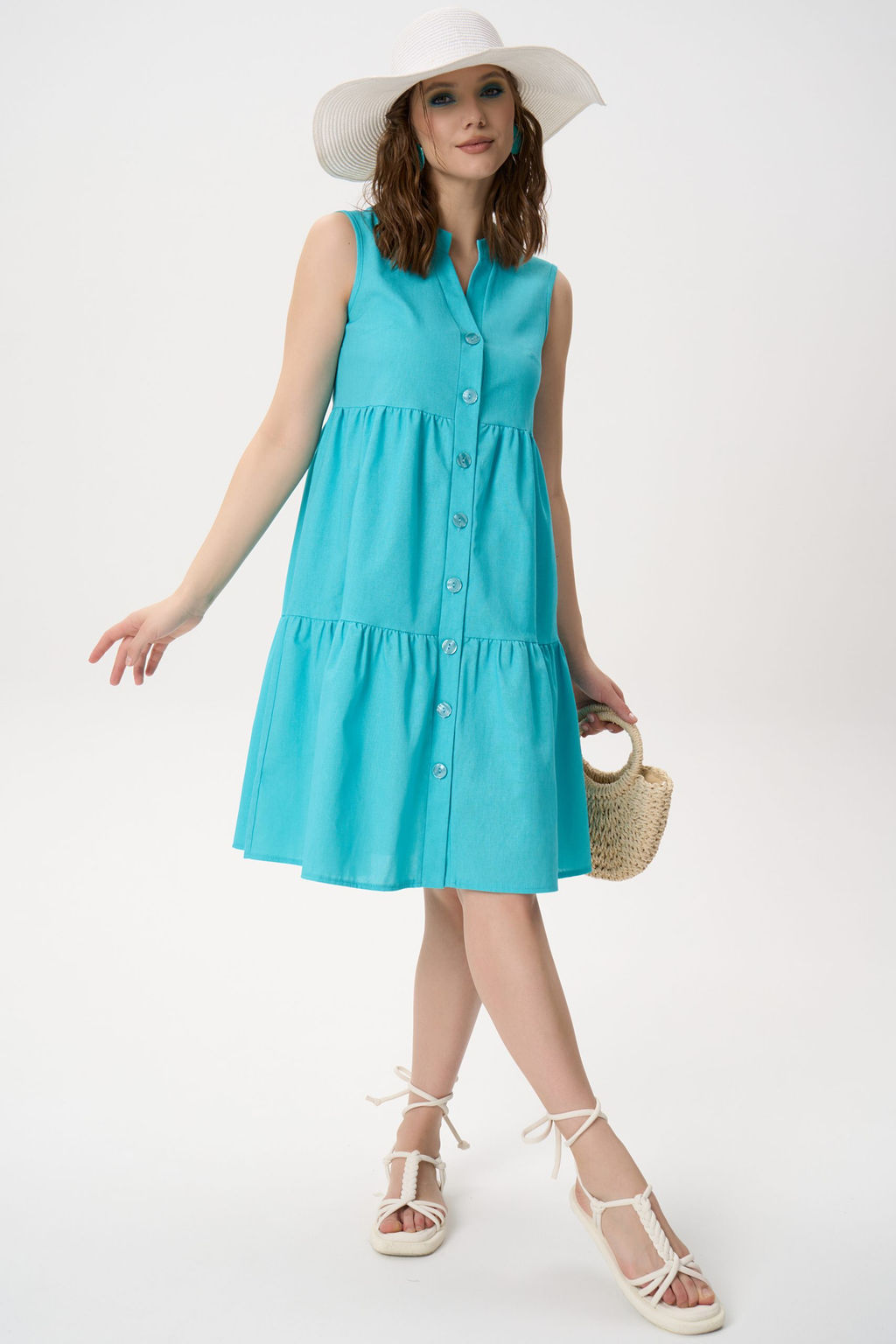 Сарафан Жаркое лето (бирюзовый) - Эльза фото 4