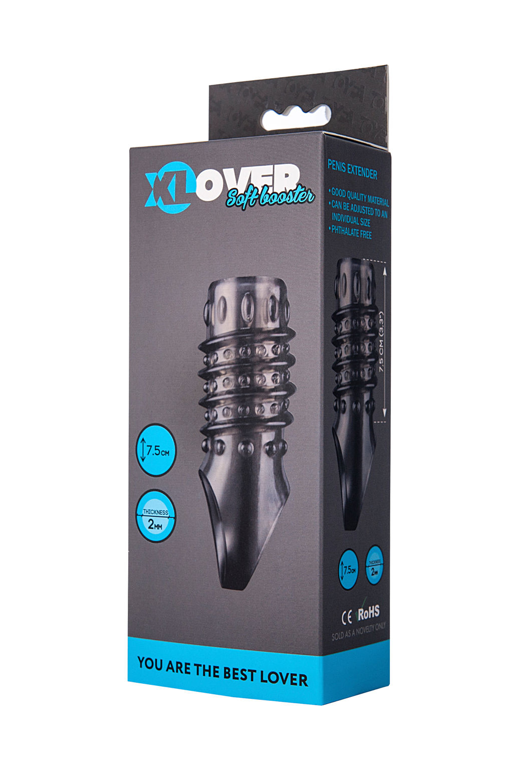 Насадка ToyFa XLover, для увеличения размера, TPE, черная прозрачная, 10,5 см  фото 4