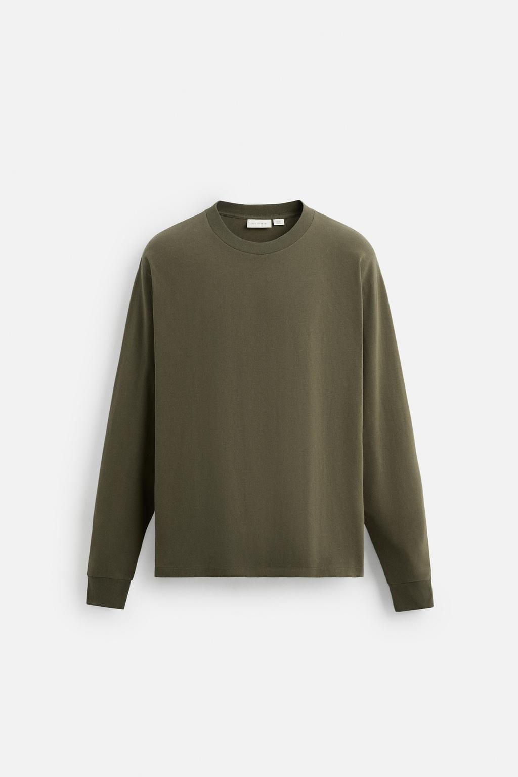 MEDIUM WEIGHT LONG SLEEVE T-SHIRT - Zara фото 15