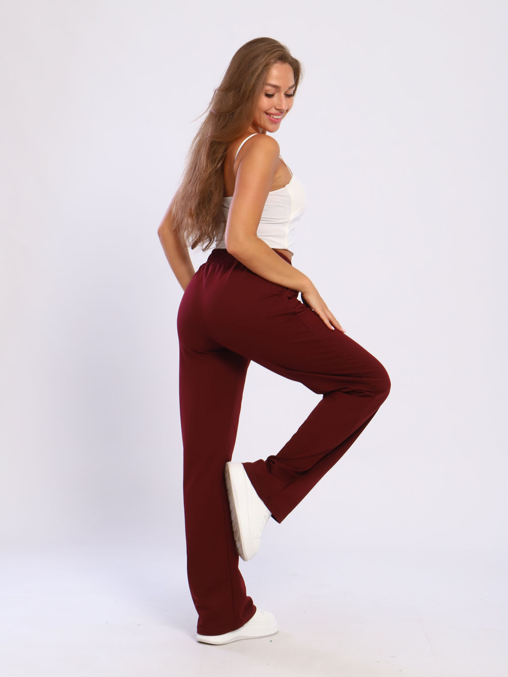 Брюки женские 8-047е (марсала)