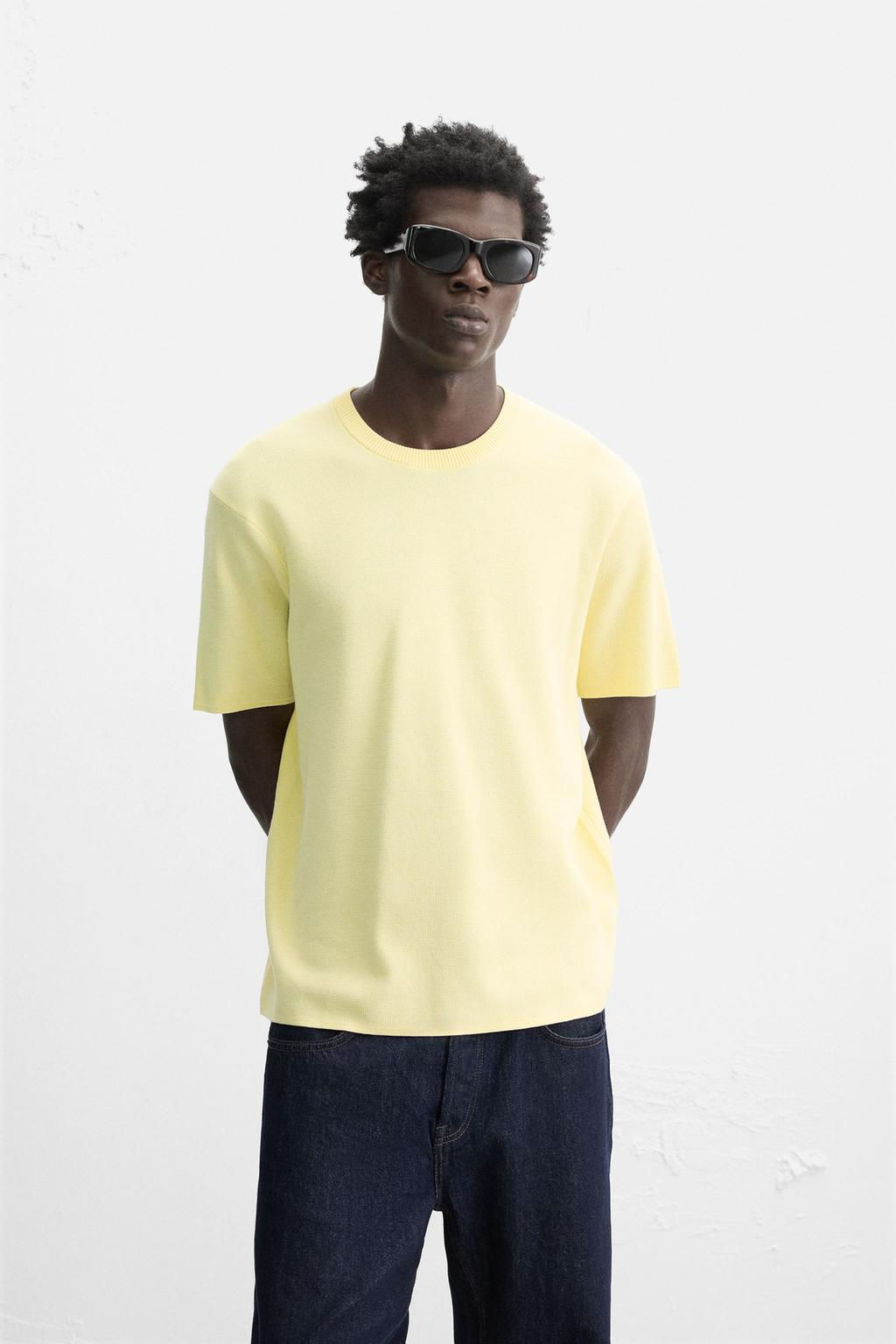 RELAXED FIT KNIT T-SHIRT - Zara фото 18