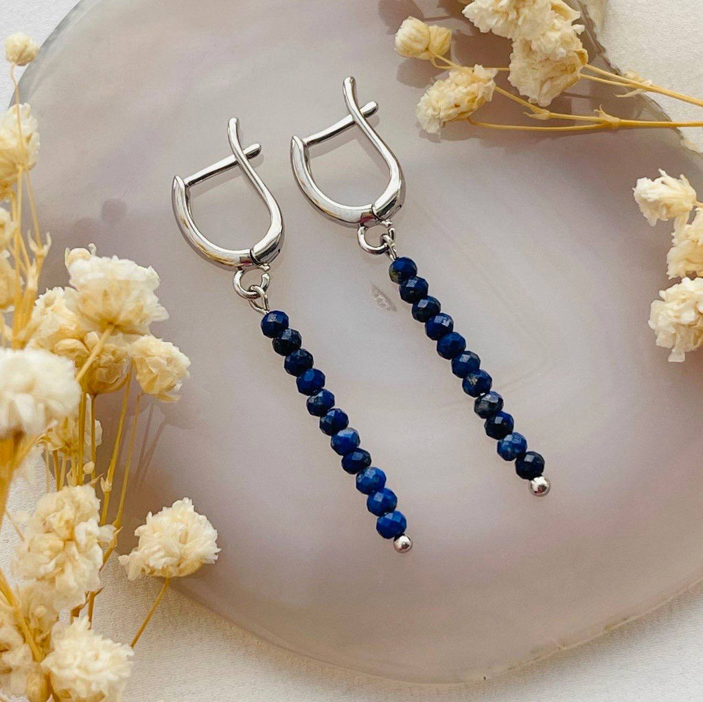 Серьги длинные из Лазурита