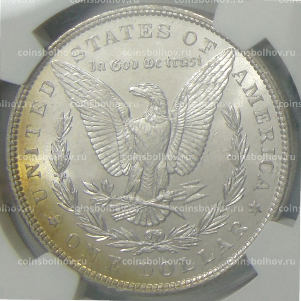 1 доллар 1887 года США Доллар Моргана (в слабе NGC MS 63)