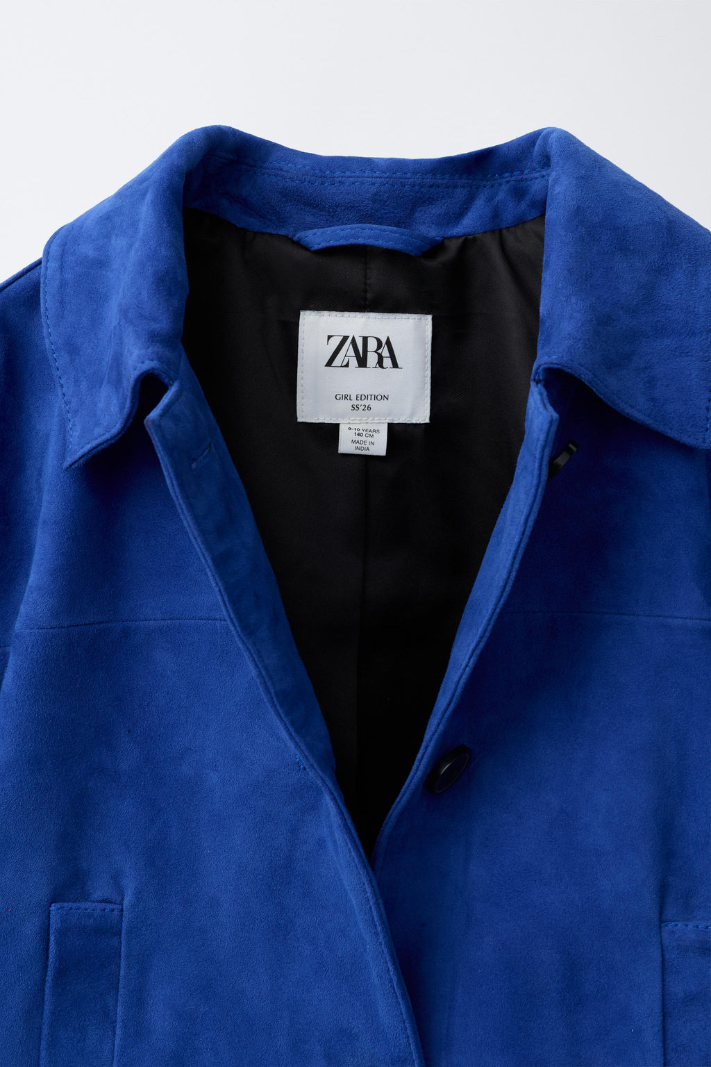 CAZADORA ANTE 100% PIEL / Azul?n - Zara фото 9