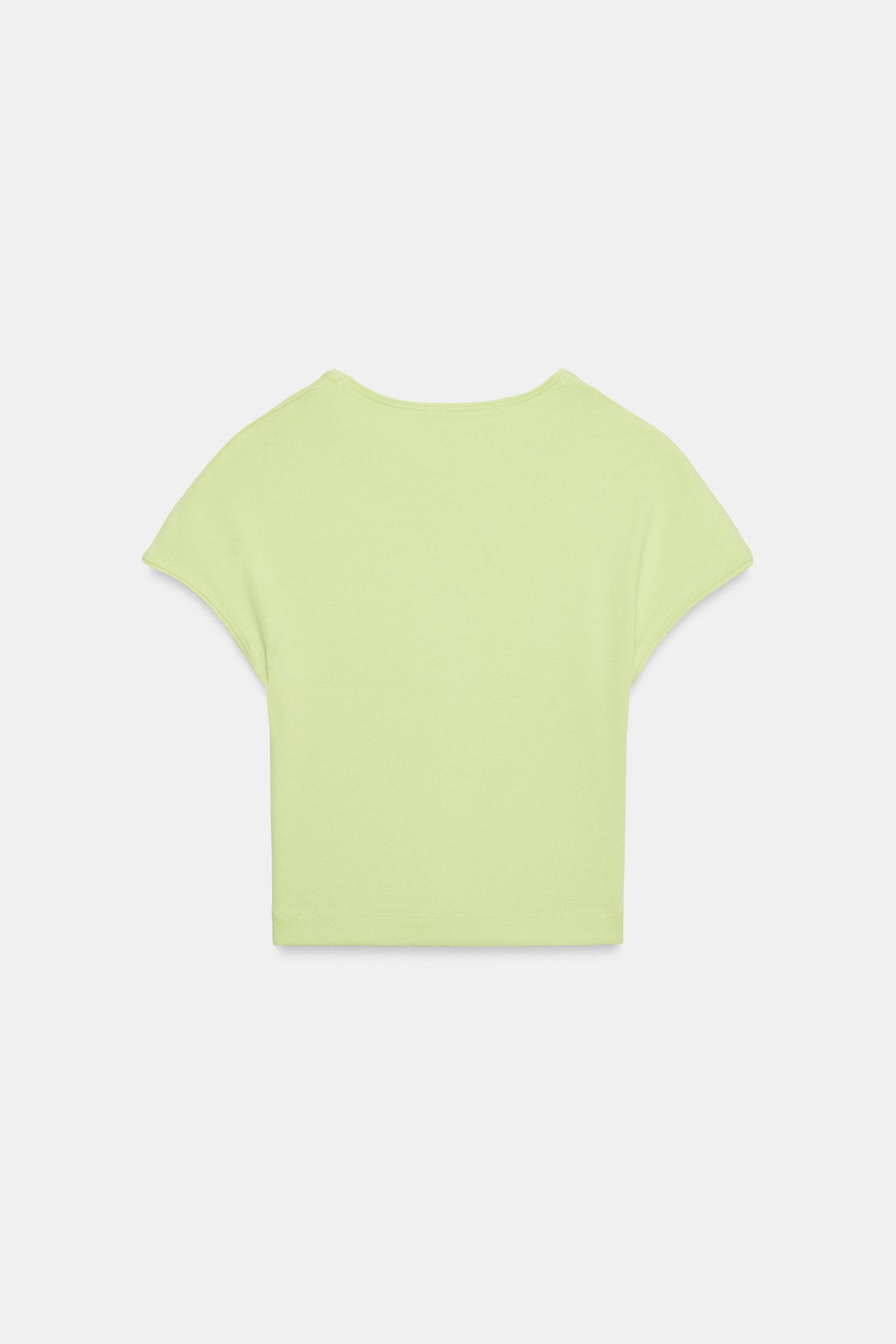 CAMISETA CROPPED MANGA CORTA LUNARES / Verde fl?or