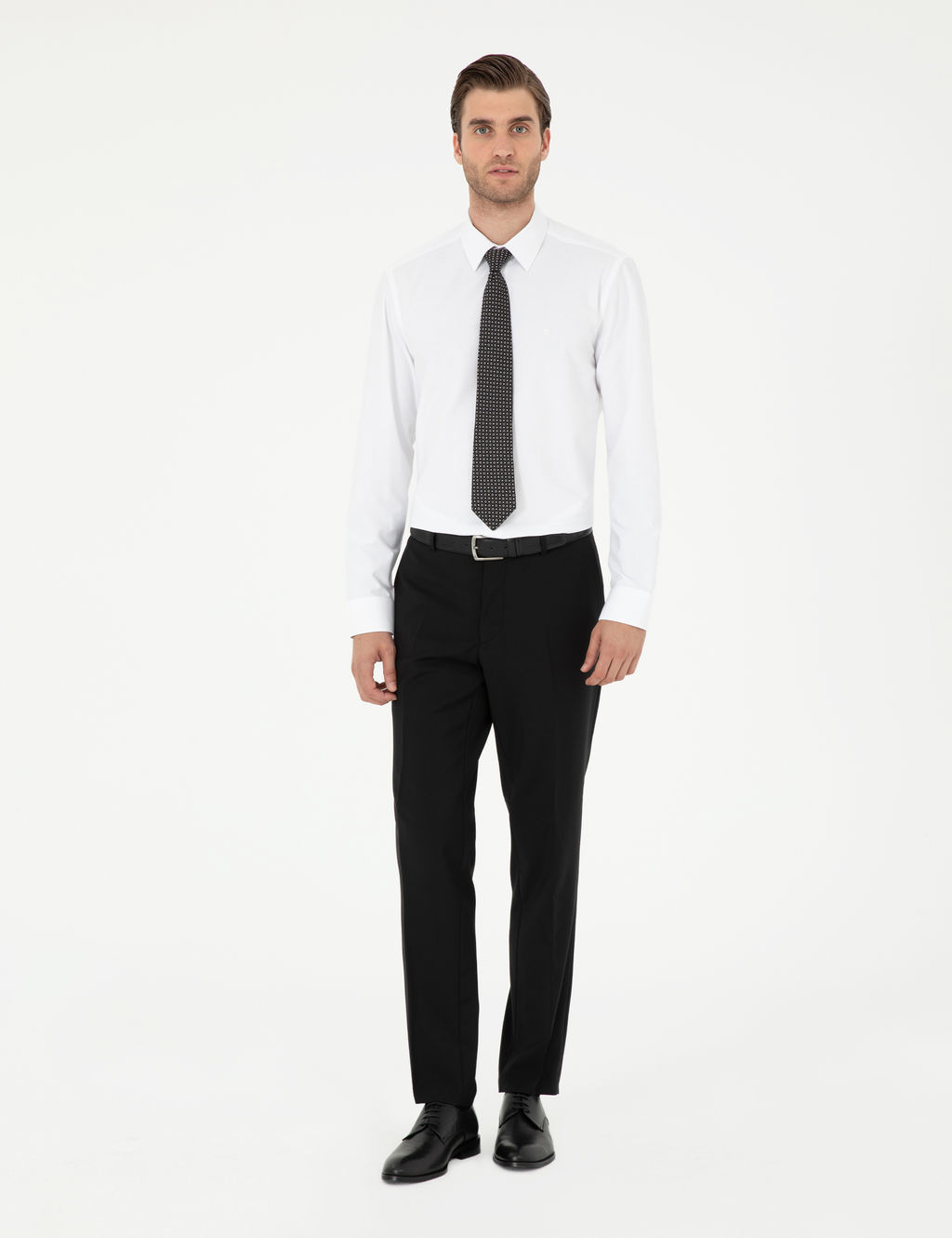 Beyaz Slim Fit Uzun Kollu Basic G_mlek