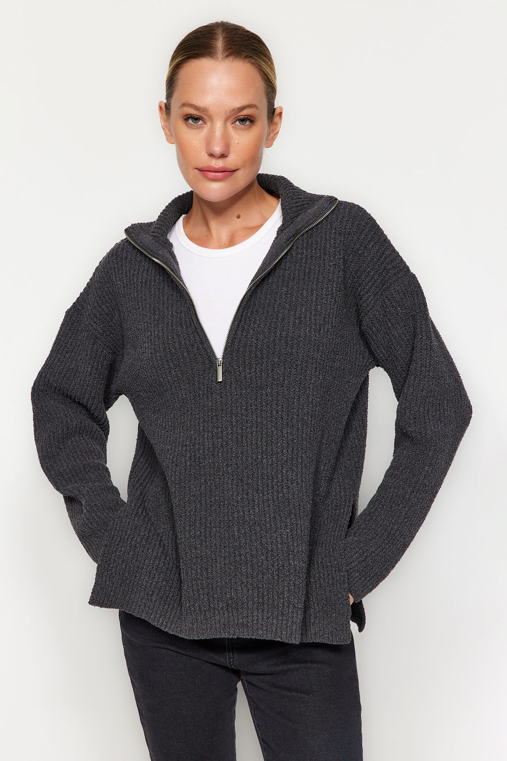 More Sustainable Antrasit Triko Kazak TWOAW24KZ01119