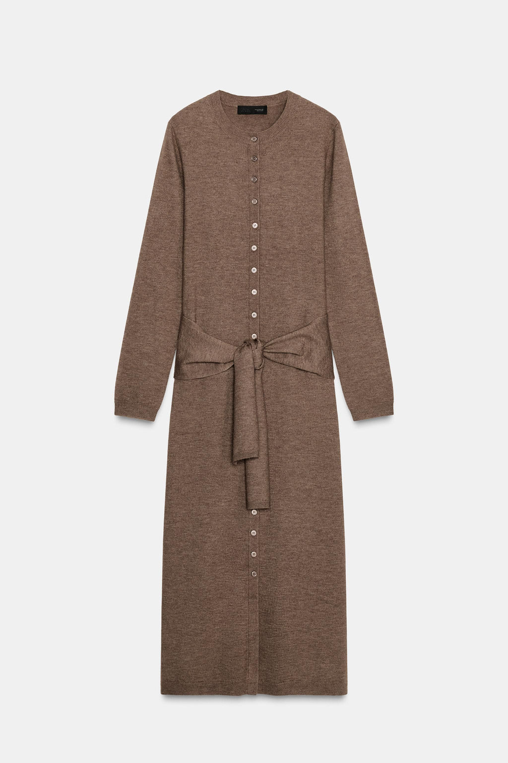 KNIT MIDI DRESS WITH BELT