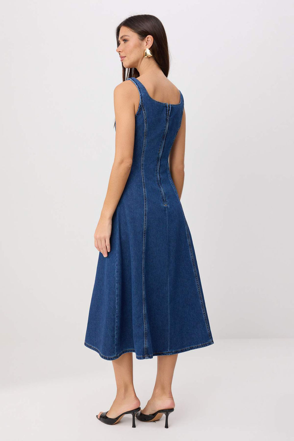 Lacivert D__me Detayl_ Ask_l_ Maxi Denim Elbise TWOSS26EL00952 - Trendyolmilla фото 4