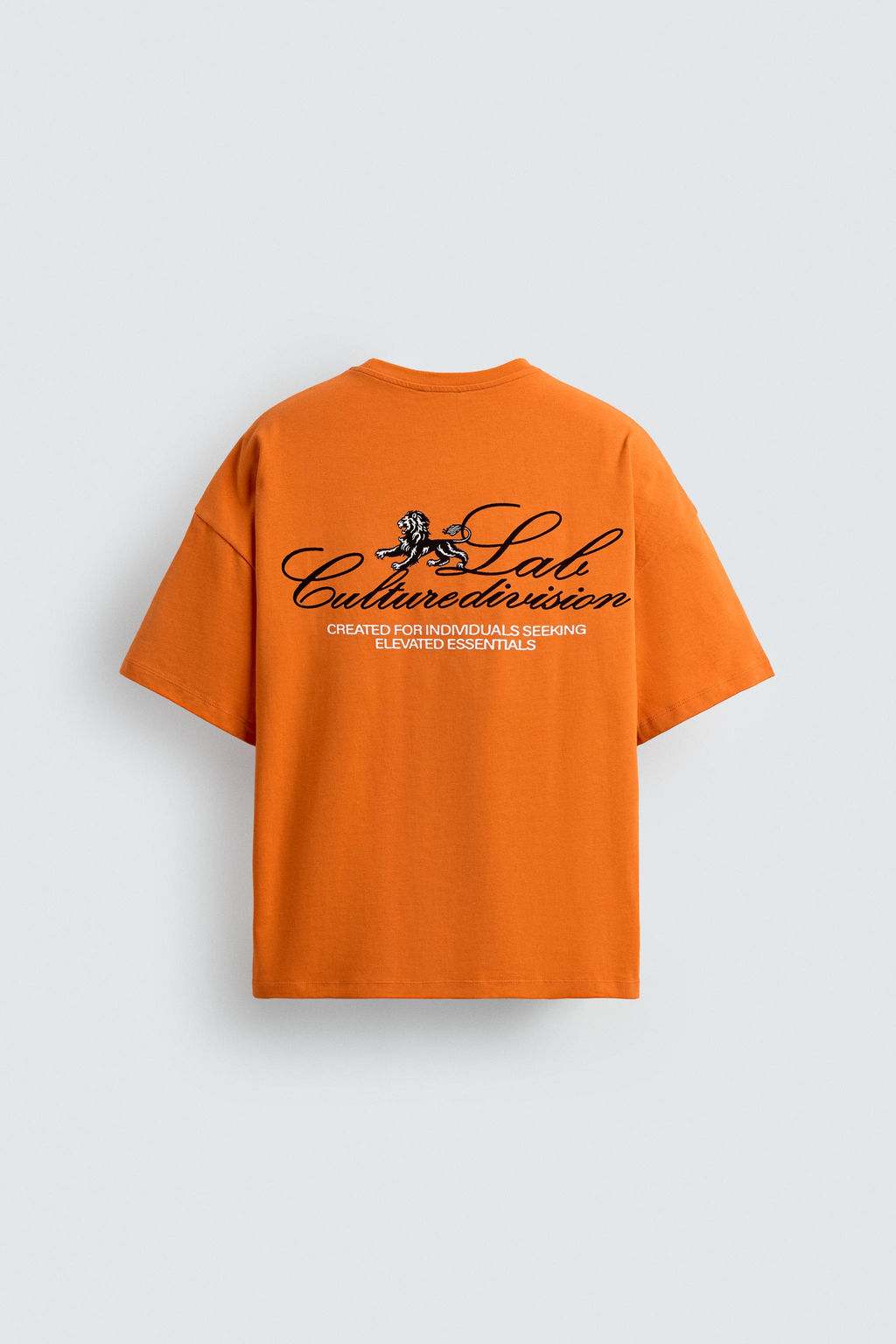 CAMISETA TEXTOS ESTAMPADOS CONTRASTE / Naranja