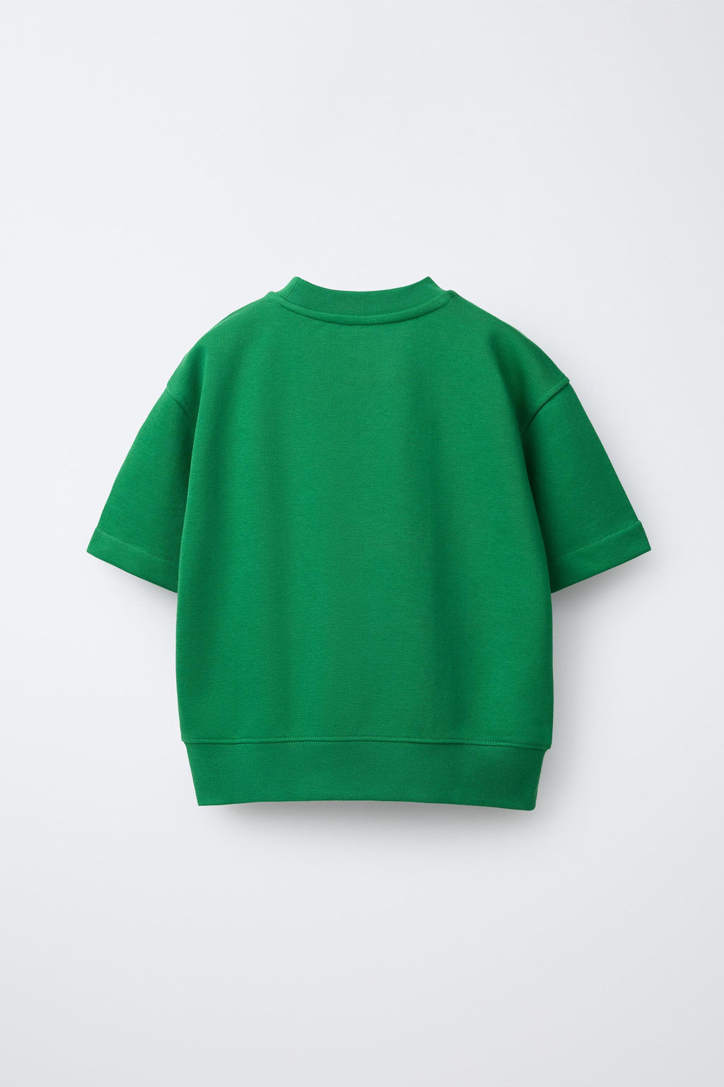 SUDADERA MANGA CORTA TEXTO RELIEVE / Verde - Zara фото 2