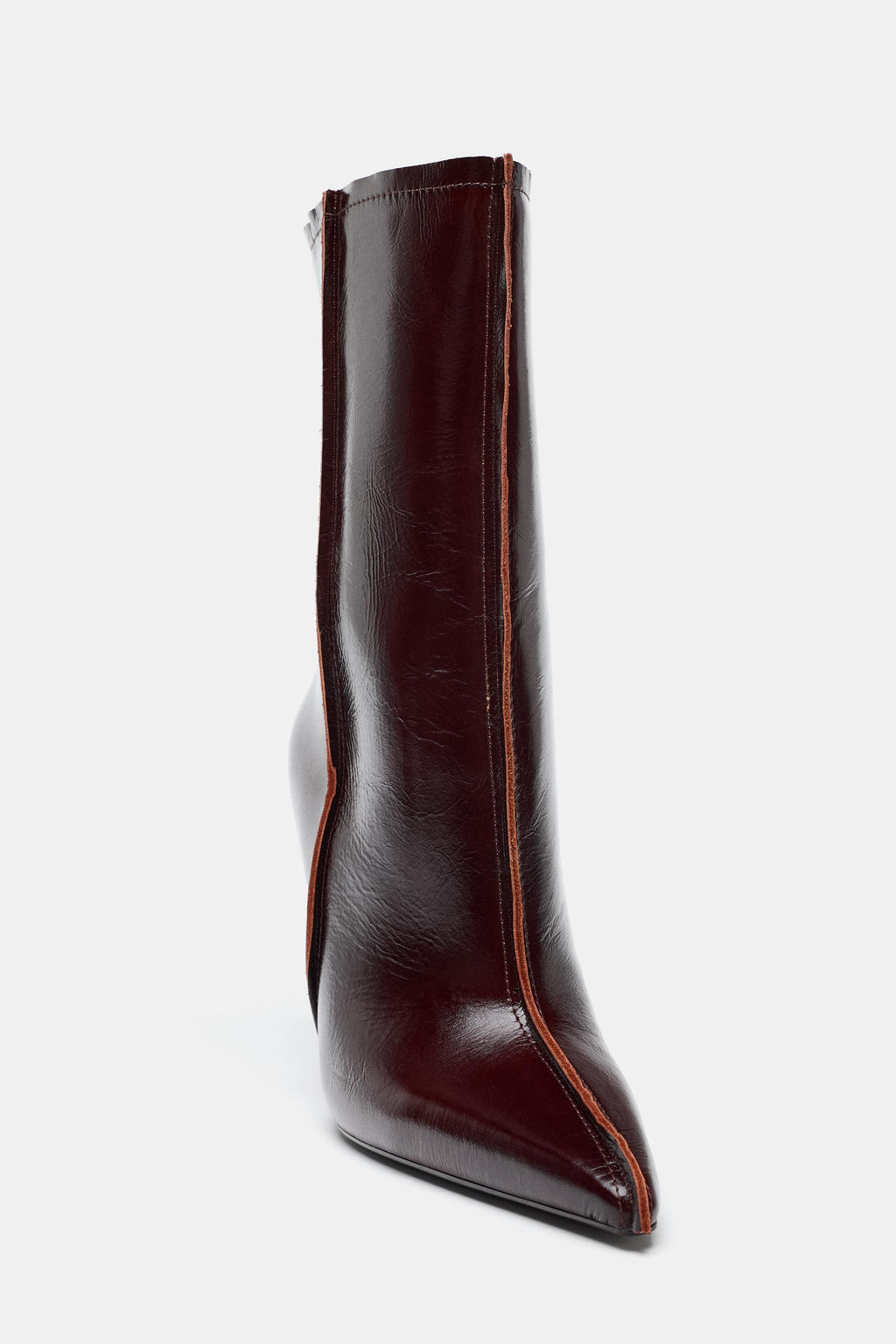 LEATHER POINTED TOE ANKLE BOOTS - Zara фото 13