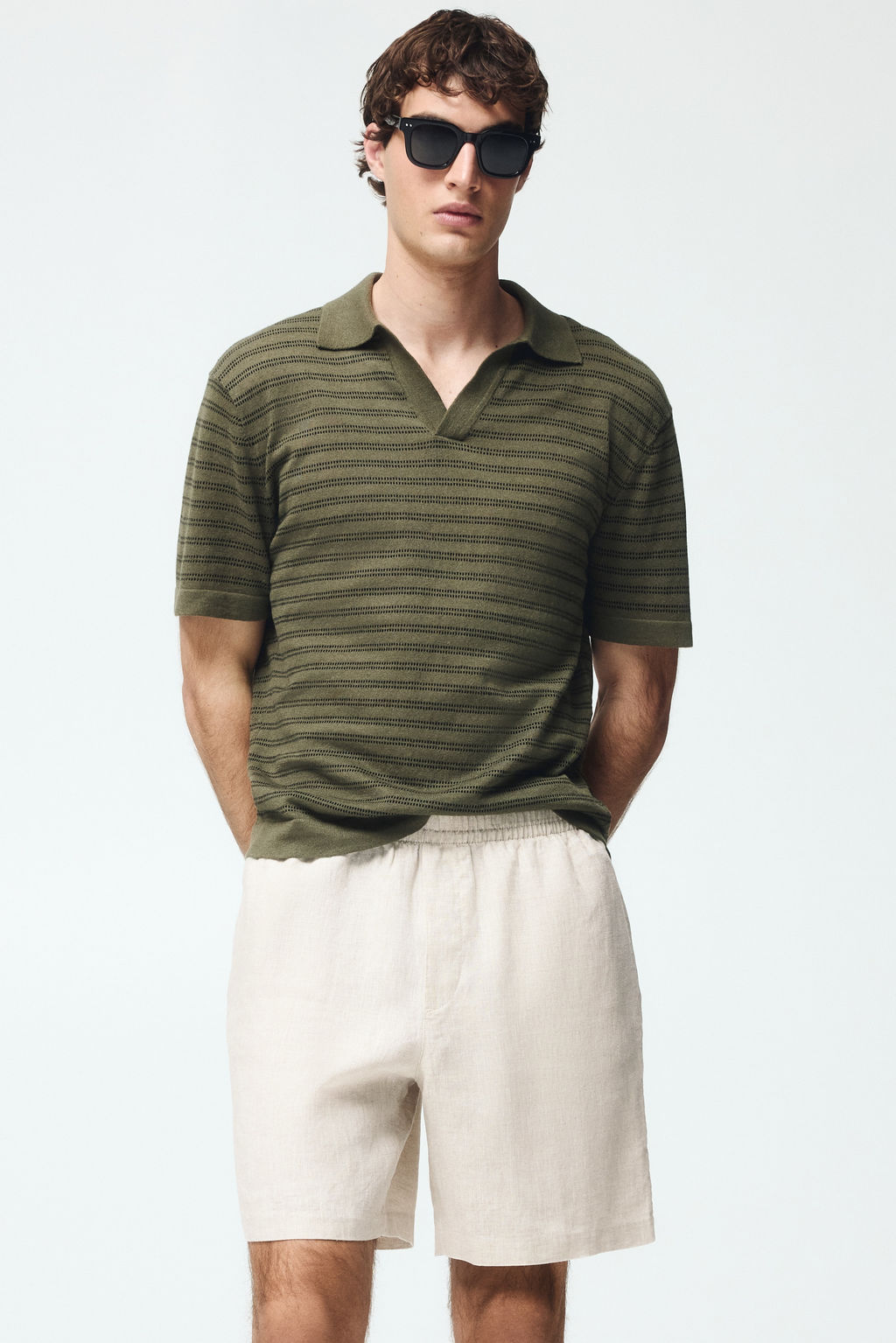 Pantal?n corto de lino Relaxed Fit - H&m фото 5