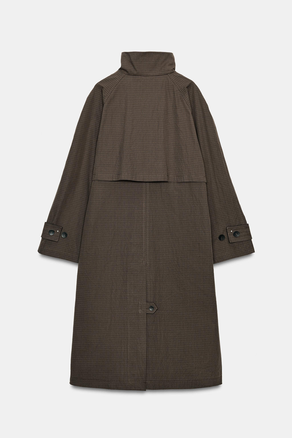 ZW COLLECTION OVERSIZE CHECK TRENCH COAT - Zara фото 10