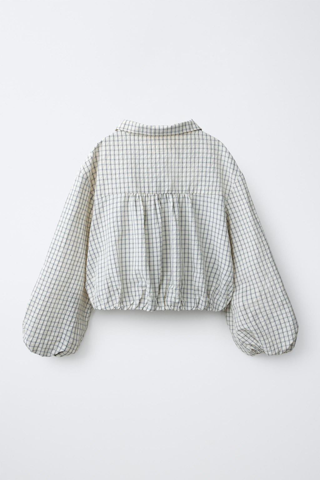 CAMISA GLOBO CUADROS / Crudo / Negro - Zara фото 5