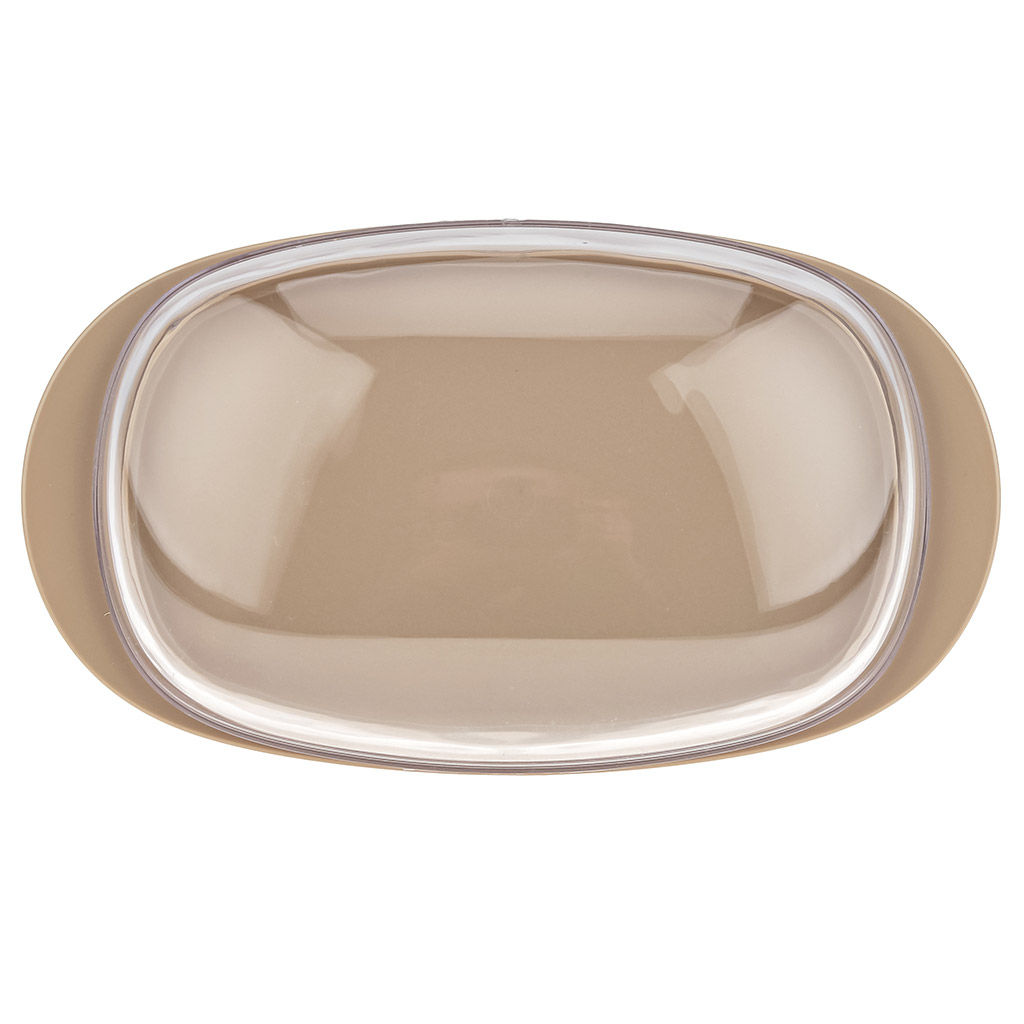 Масленка пластмассовая Кристалл 19х10х6см, прозрачная крышка, латте (Россия) - Домашняя мода фото 6