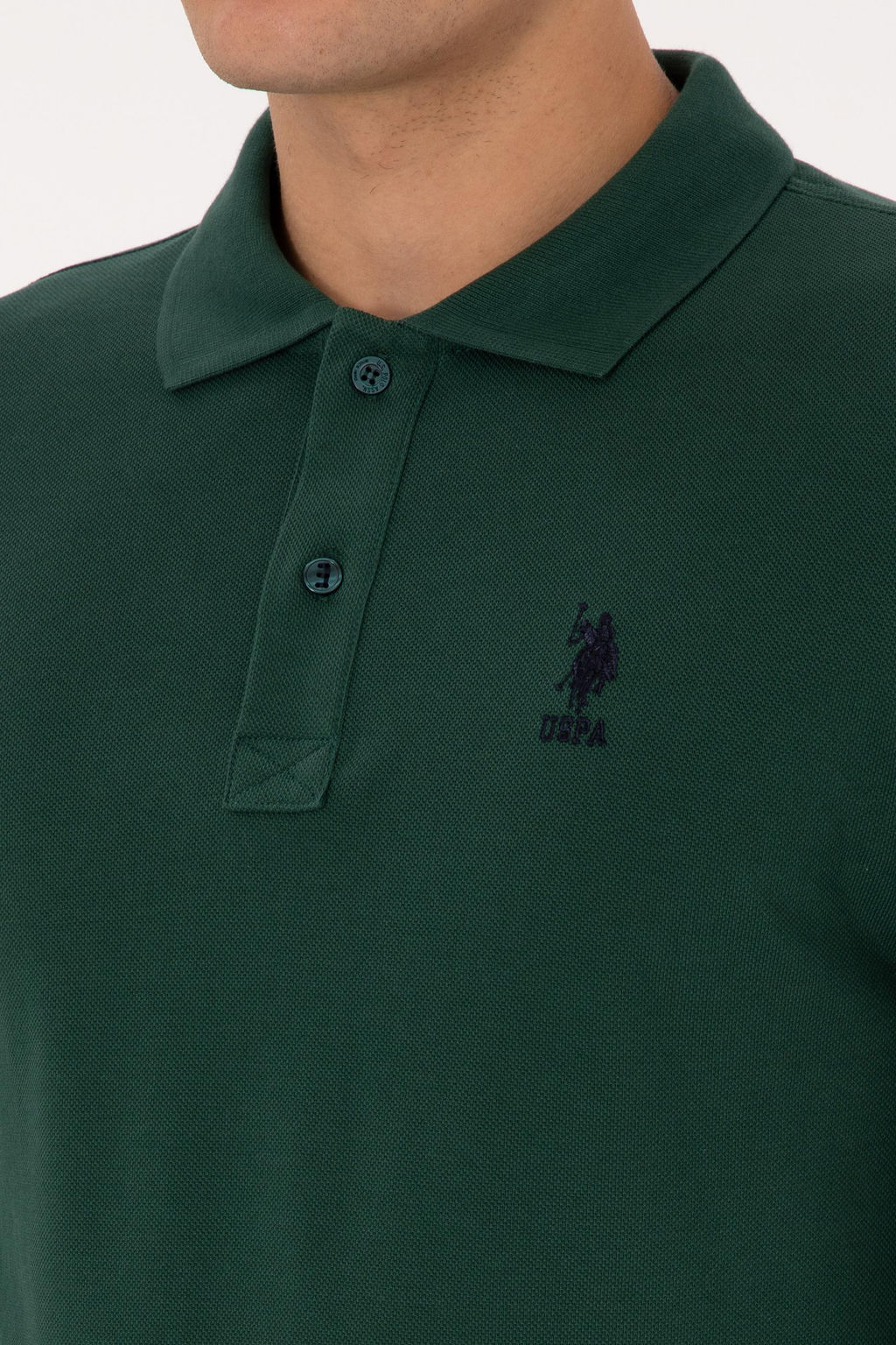 Erkek Koyu Ye_il Basic Sweatshirt