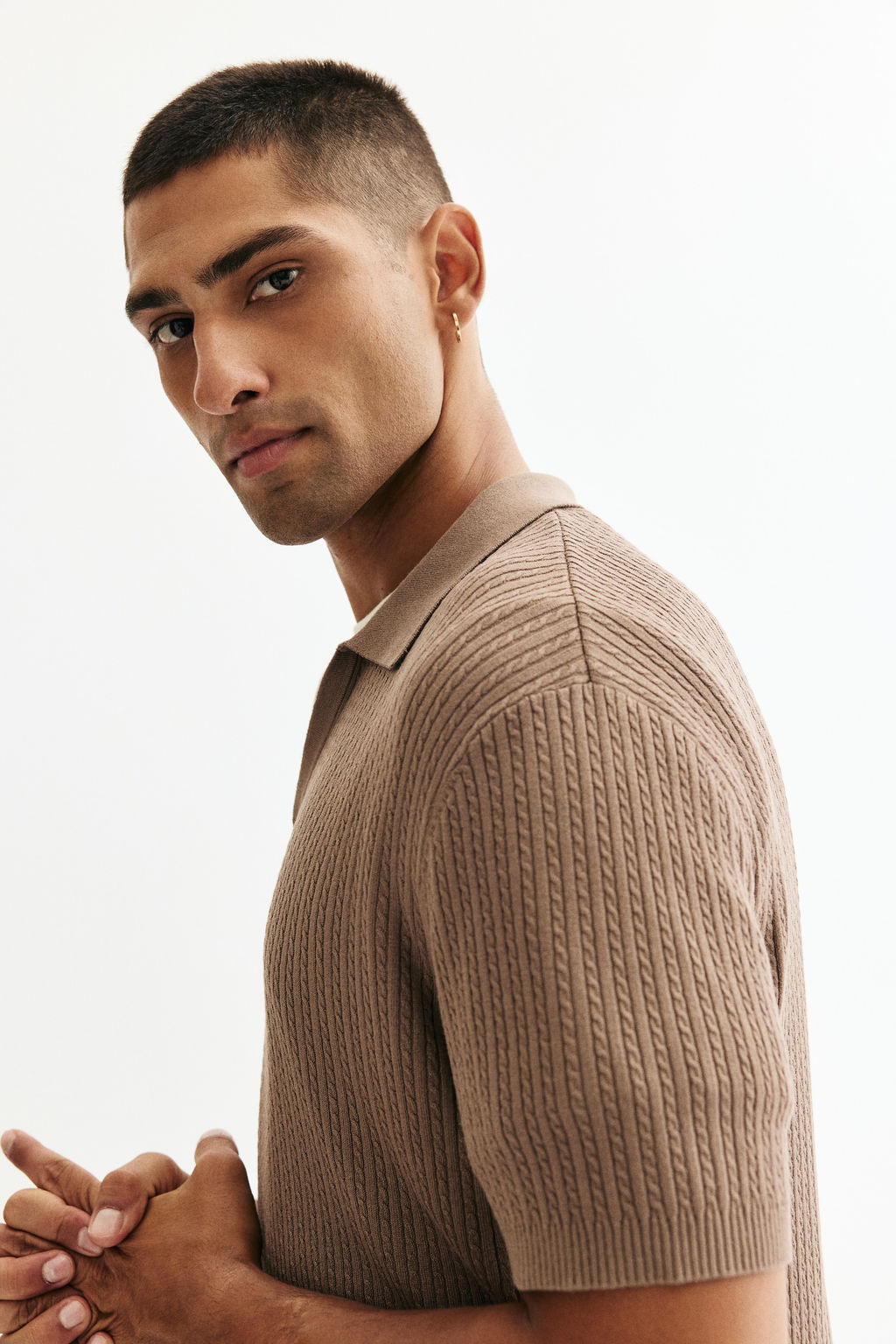 Polo en punto trenzado Regular Fit - H&m фото 6