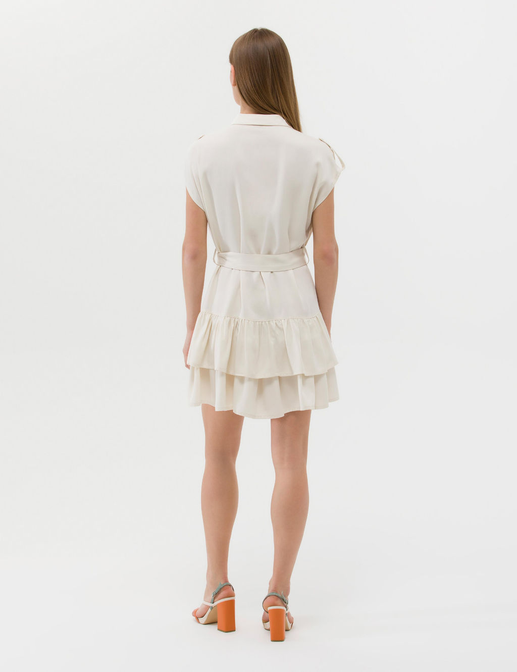 Krem Ku_ak Detayl_ Volanl_ Elbise - Pierre cardin фото 5